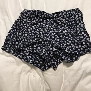 Blue shorts with white flowers